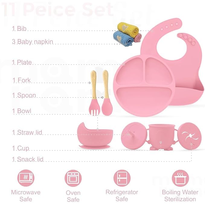 Silicone Baby Feeding Set- 11 piece