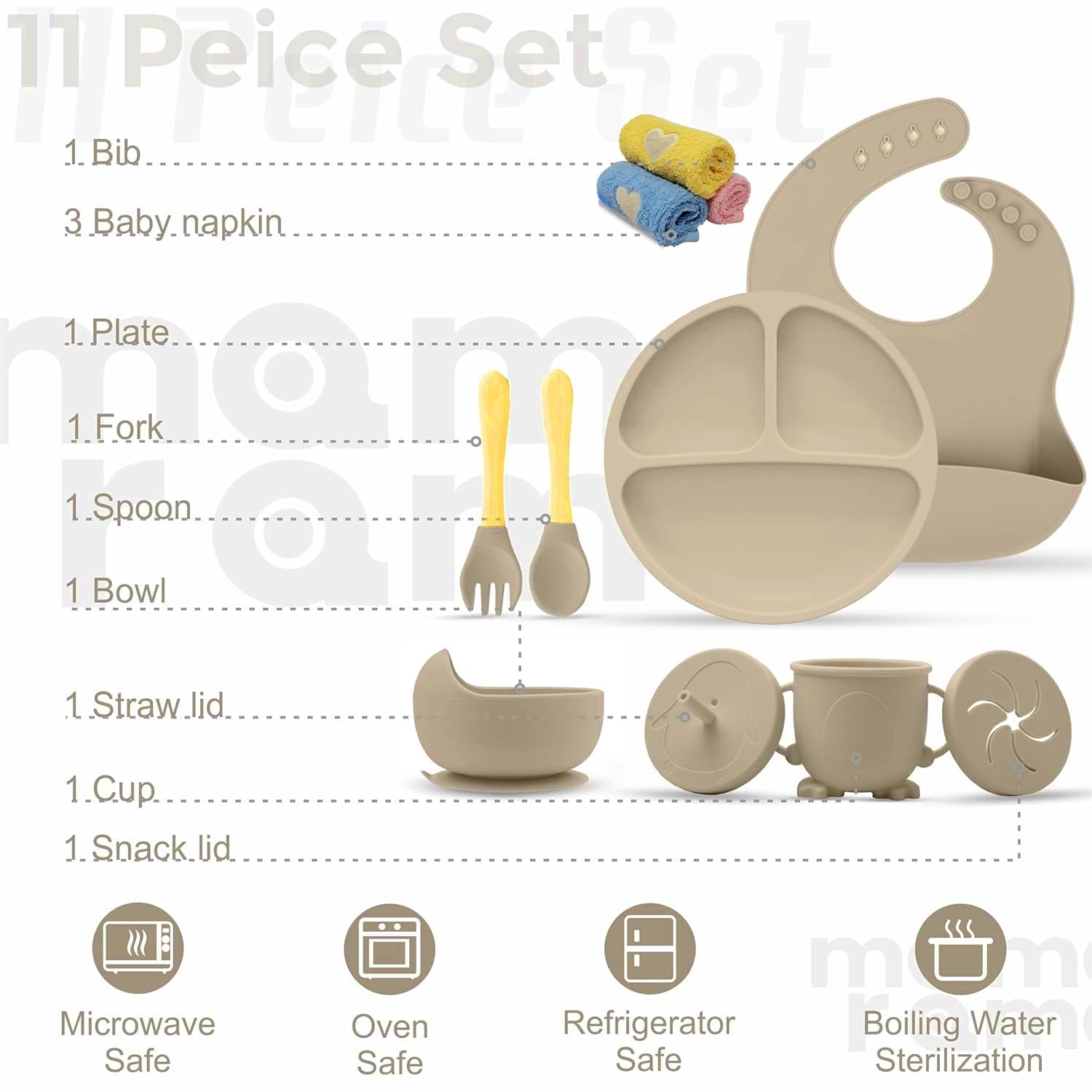 Silicone Baby Feeding Set- 11 piece