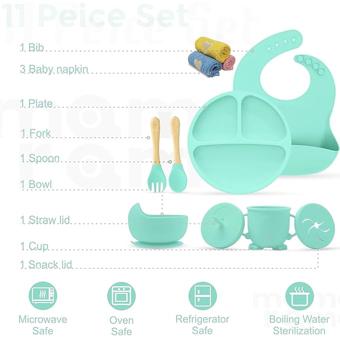 Silicone Baby Feeding Set- 11 piece