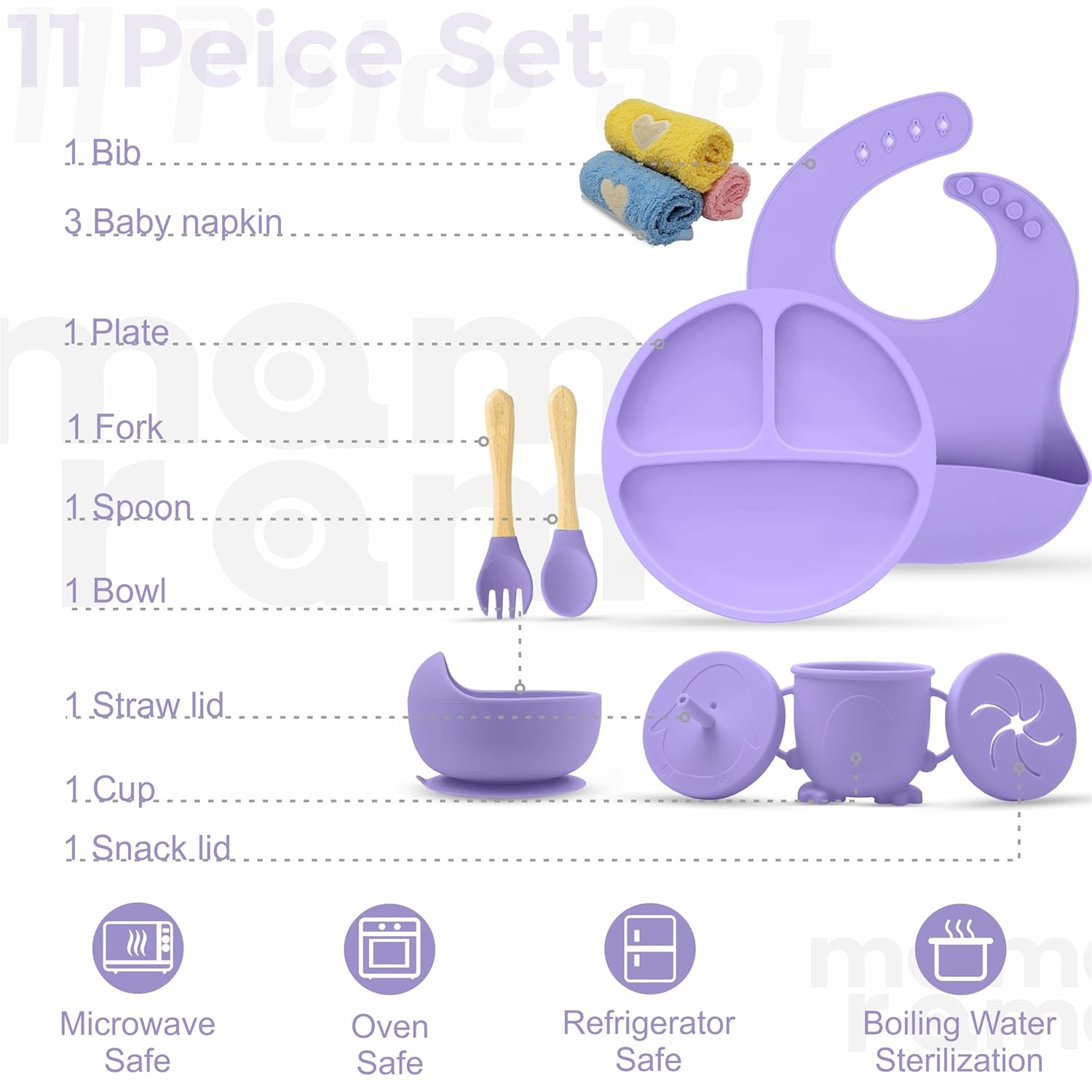 Silicone Baby Feeding Set- 11 piece