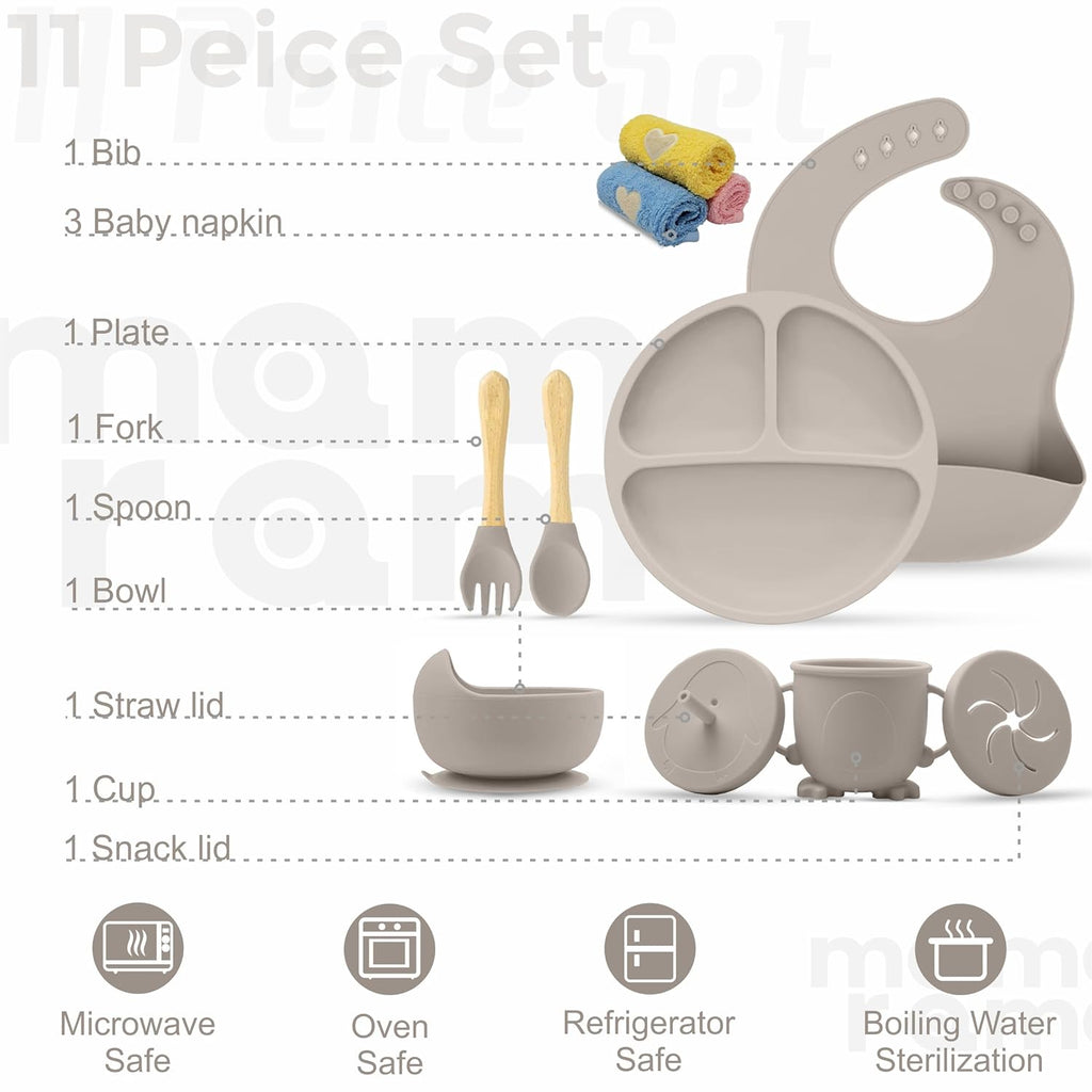 Silicone Baby Feeding Set- 11 piece
