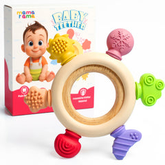 Silicone & Wood Baby Teether