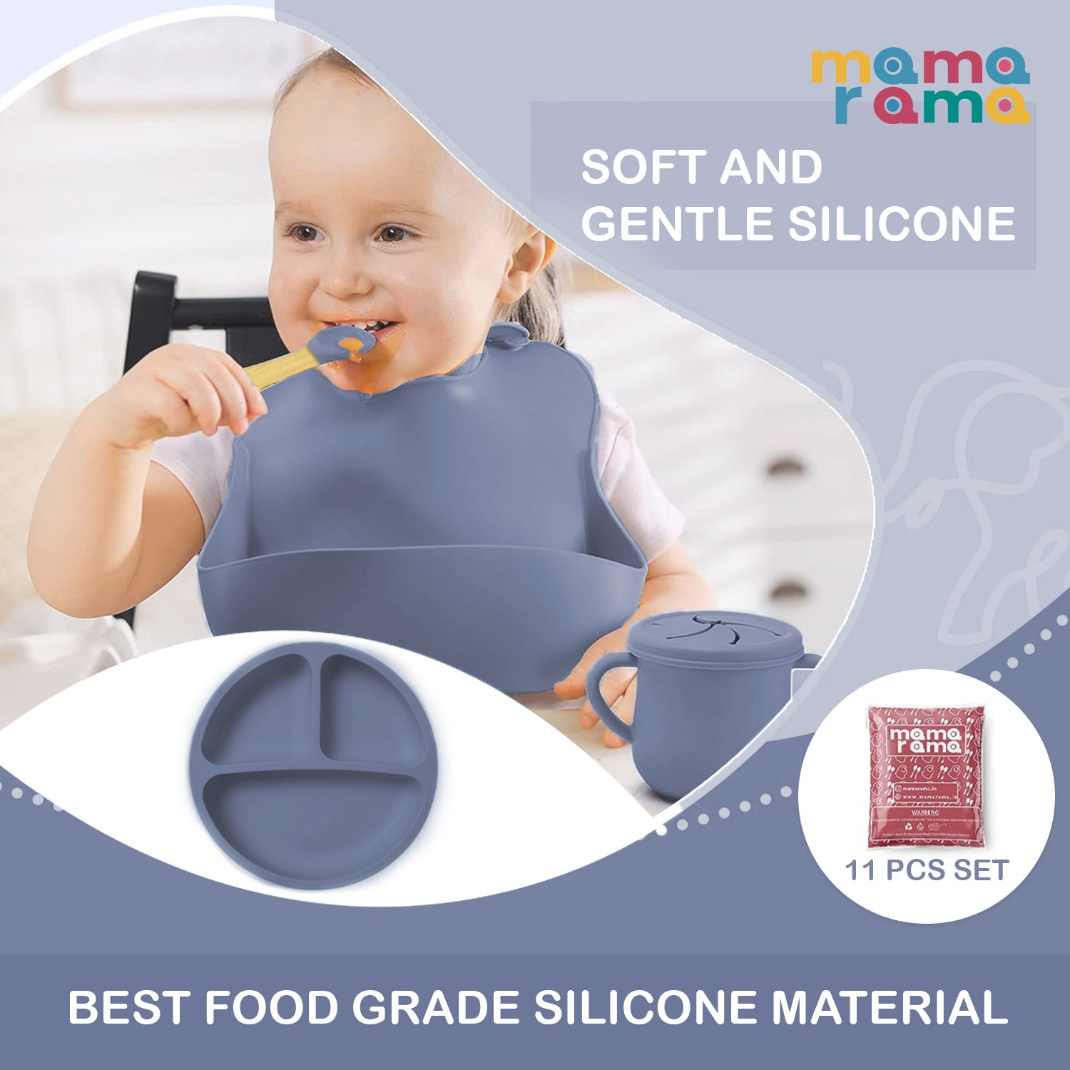 Silicone Baby Feeding Set- 11 piece