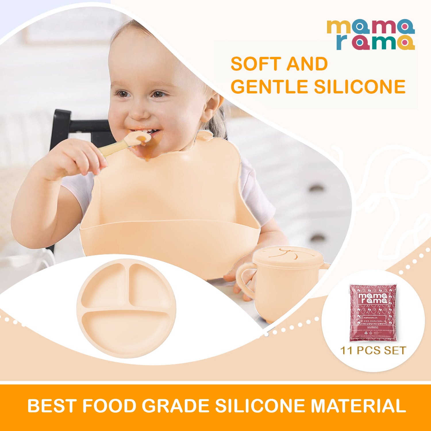 Silicone Baby Feeding Set- 11 piece
