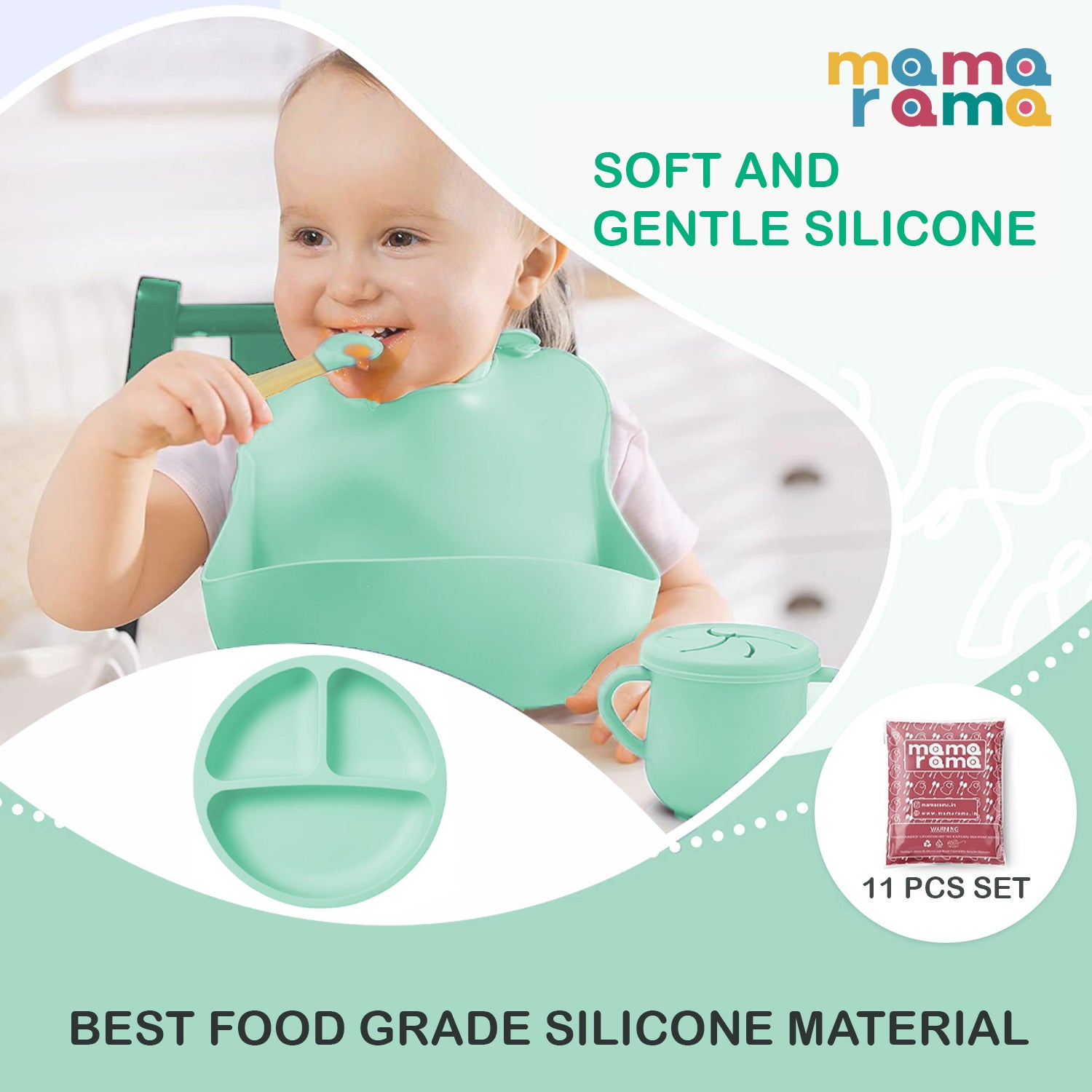 Silicone Baby Feeding Set- 11 piece