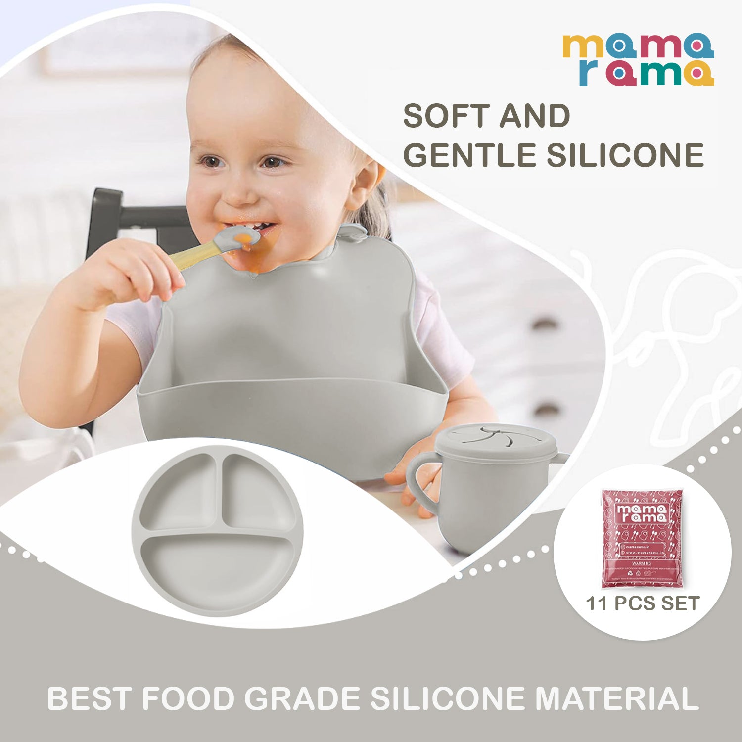 Silicone Baby Feeding Set- 11 piece